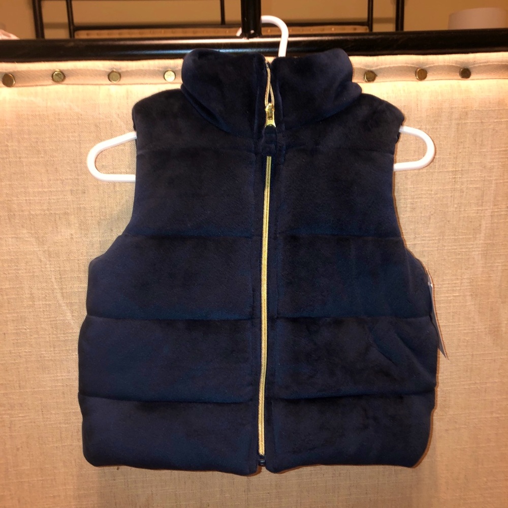 Oshkosh Navy blue plush padded toddler vest 24m